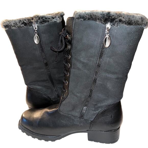 Trotters Tundra Black Faux Fur Lined Waterproof Winter Boots Women’s Size 9M - Picture 2 of 10